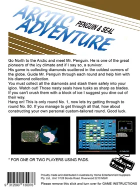 Arctic Adventure - Penguin & Seal (Australia) (Unl) box cover back